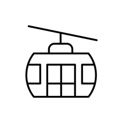 Cable car outline icons, minimalist vector illustration ,simple transparent graphic element .Isolated on white background © Upnowgraphic Studio