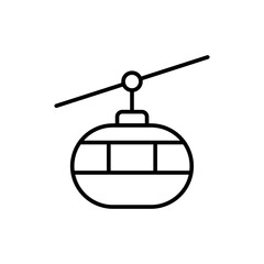 Cable car outline icons, minimalist vector illustration ,simple transparent graphic element .Isolated on white background