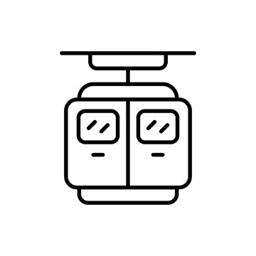 recommend clip art: Cable car outline icons, minimalist vector illustration ,simple transparent graphic element .Isolated on white background
