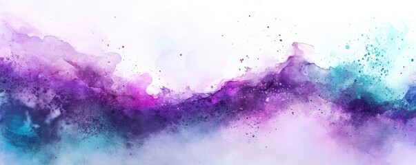 Obraz premium A vibrant abstract watercolor background featuring shades of purple and teal, perfect for artistic designs and creative projects.
