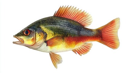 Fototapeta premium Bluegill clipart, element, 3D illustration, realistic, isolated on white background