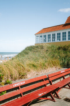 Restaurant am Strand von L&oslash;nstrup in Nordj&uuml;tland