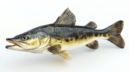 Naklejka premium Walleye clipart, element, 3D illustration, realistic, isolated on white background