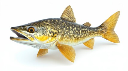 Fototapeta premium Walleye clipart, element, 3D illustration, realistic, isolated on white background