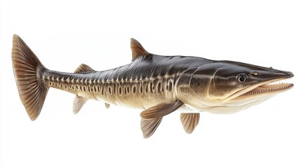 Obraz premium Sturgeon clipart, element, 3D illustration, realistic, isolated on white background
