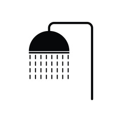 Shower simple black and white flat vector icon design