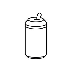 Soda aluminum bottle can black and white flat vector icon design