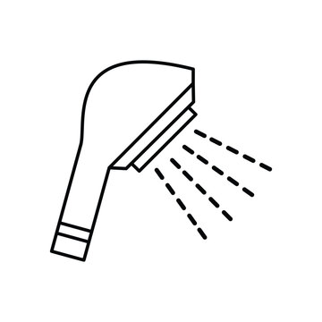 recommend clip art: Shower head black and white flat vector icon design. Shower symbol and glyph design