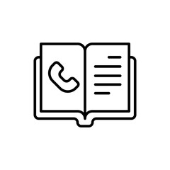 Contact book outline icons, minimalist vector illustration ,simple transparent graphic element .Isolated on white background