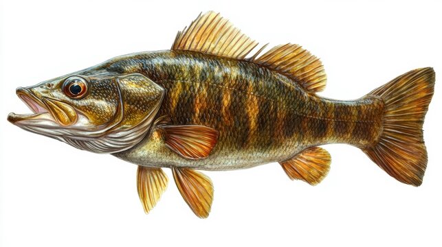 detailed brown fish on white background clip art preview