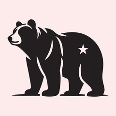 bear silhouette Vector, Black Bear Vector, Bear logo, Bear icon.