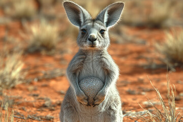 A platinum kangaroo with diamond-studded pouch,