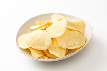 白背景にポテトチップス