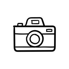 Hand Drawn Camera Doodle Icon for Creative Design and Photography
