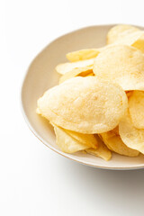 白背景にポテトチップス