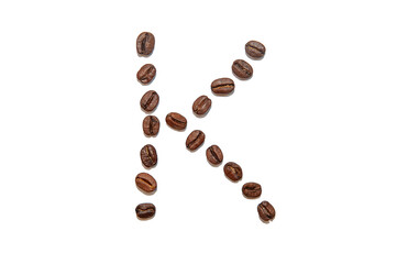 brown coffee bean letter K