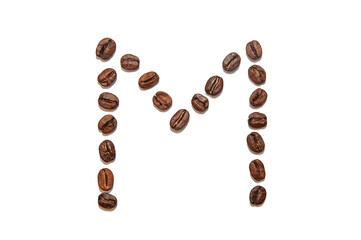 brown coffee bean letter M