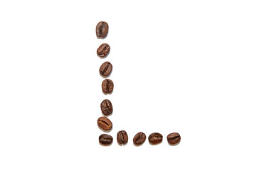 brown coffee bean letter L