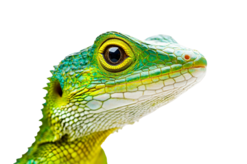 green lizard isolated on transparent background