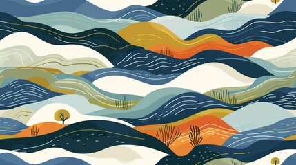 Obraz premium mountain pattern seamless wallpaper