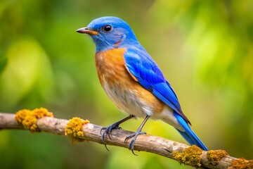 Obraz premium Blue bird on a branch