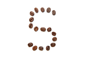brown coffee bean letter S