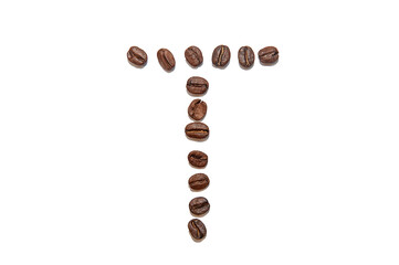 brown coffee bean letter T