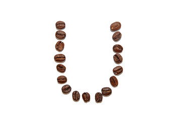 brown coffee bean letter U
