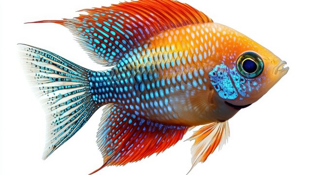 recommend clip art: Gourami clipart, element, 3D illustration, realistic, isolated on white background