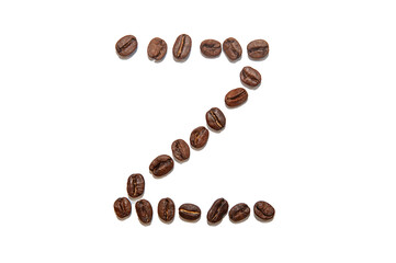 brown coffee bean letter Z