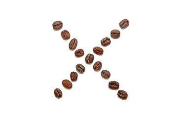 brown coffee bean letter X