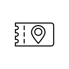 Travel ticket outline icons, minimalist vector illustration ,simple transparent graphic element .Isolated on white background