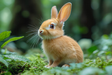 Fototapeta premium A copper rabbit with onyx eyes,