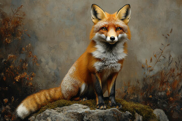 Fototapeta premium A copper fox with emerald eyes,