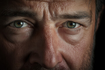 Close-up portrait of an older man, detailed eye capture with rugged features and unique expression
