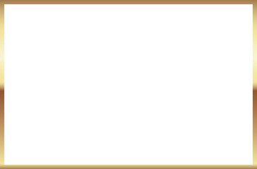 Gold Rectangle Aesthetic Metallic Frame. Classic Decoration. Golden Foil Border.