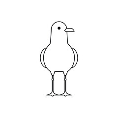 Standing Seagull icon isolated on white background. Vector illustration.