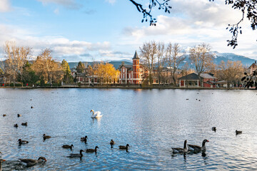 Puigcerdà, Catalonia, Spain. Lake of Puigcerdà.