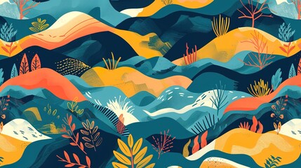 mountain pattern seamless wallpaper