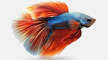 Fototapeta premium Betta fish clipart, element, 3D illustration, realistic, isolated on white background