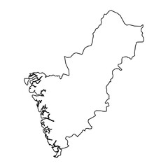 Obraz premium Thatta district map, administrative division of Pakistan. Vector illustration.