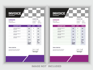 New Style Business Invoice Cash Memo Template Design set