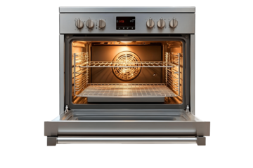 antique fireplace with a clock on transparent background