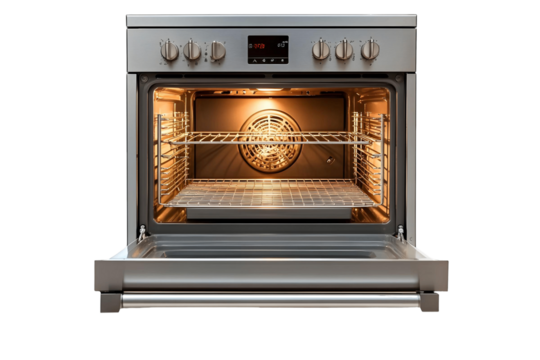 antique fireplace with a clock on transparent background