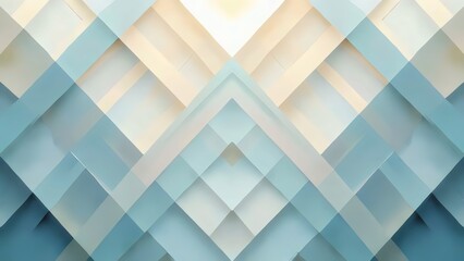 Geometric Pattern of Blue and Beige Squares