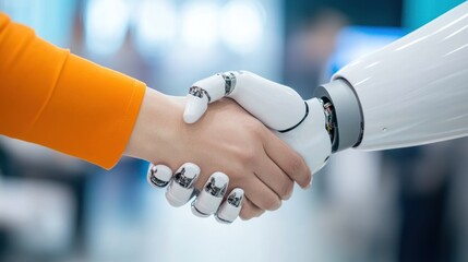 Human and Robot Handshake: A Symbol of Collaboration and Innovation