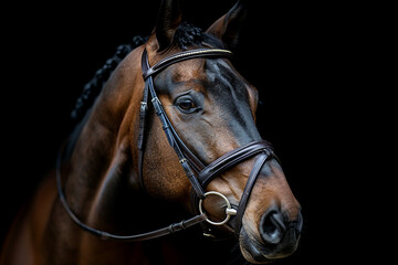 Generative AI photo realistic image, equitation lesson people connected with horses friends love