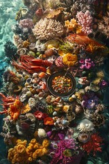 Fototapeta premium A stunning aerial view of an underwater world