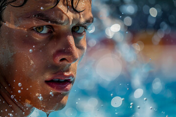 Successful sportsman businessman moving forward reaching goal aim, Generative AI