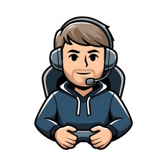 Gamer boy with headphones